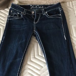 LA Idol Dark Jean with rhinestone button